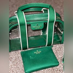 Kaye spade clear and green small crossbody